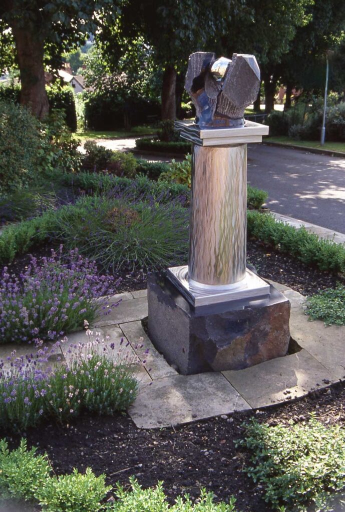 Millington's Monument: Black granite, stainless steel. Shrewsbury